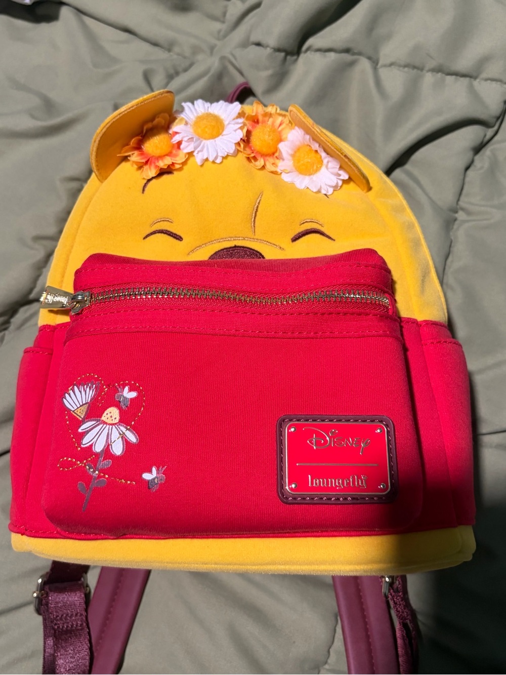 Disney x Loungefly Yellow & Red Pooh Flower Crown Mini Backpack